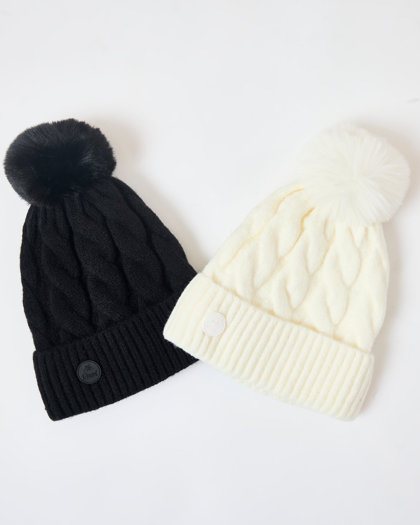 Cream bobble hat